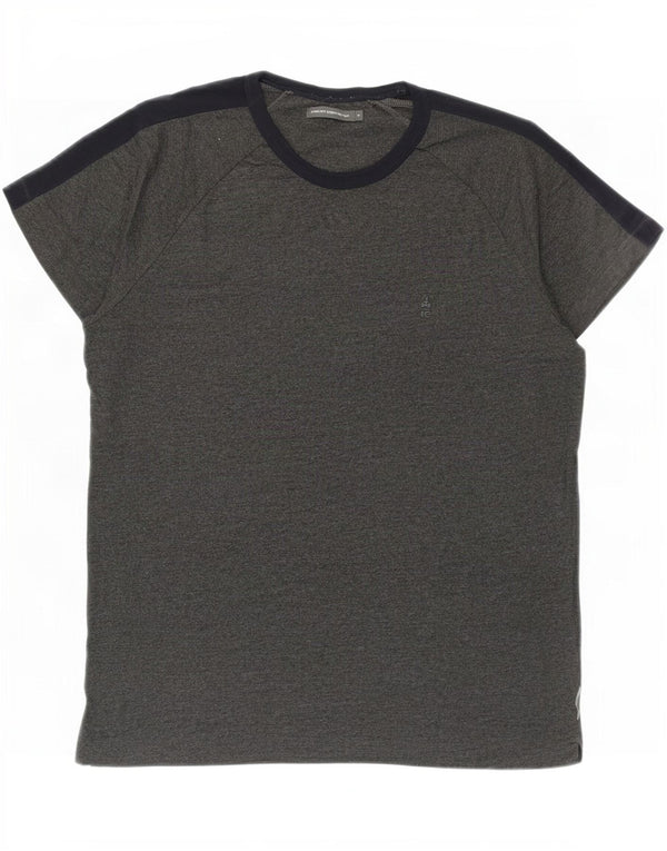 T-shirt męski French Connection Top XL, szary, bawełniany z blokami kolorów