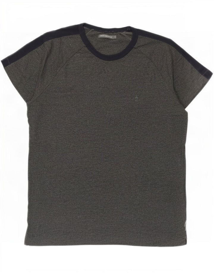 T-shirt męski French Connection Top XL, szary, bawełniany z blokami kolorów