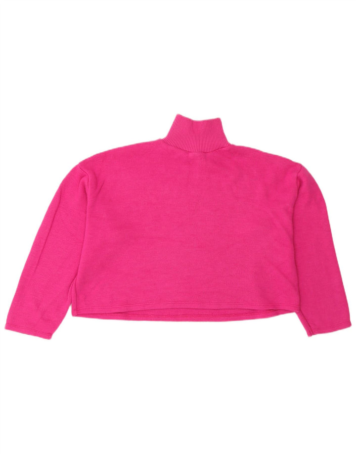 Damski sweter Zara Crop Oversize z golfem UK 10 Small Pink