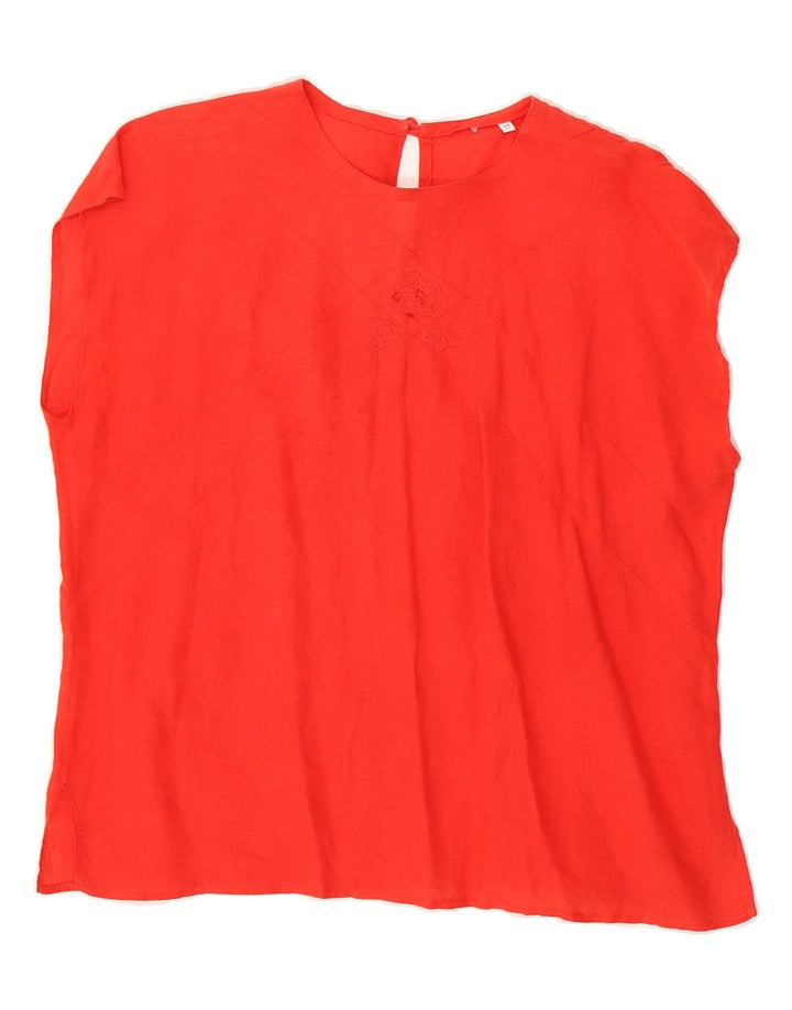 VINTAGE Womens Sleeveless Blouse Top UK 16 Large Red Vintage Vintage and Second-Hand Vintage from Messina Hembry 