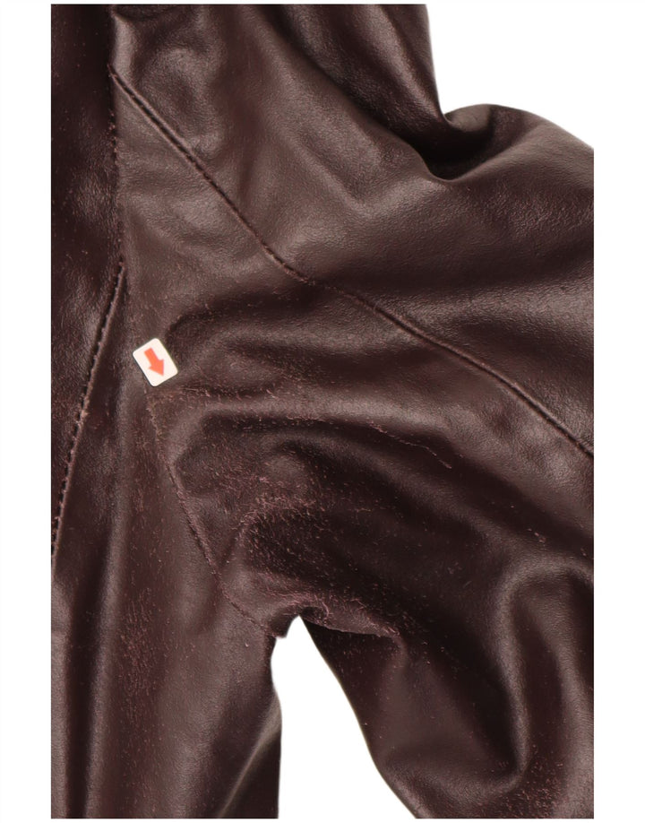 Męski płaszcz skórzany METROPOLITAN IT 50, duża brązowa skóra