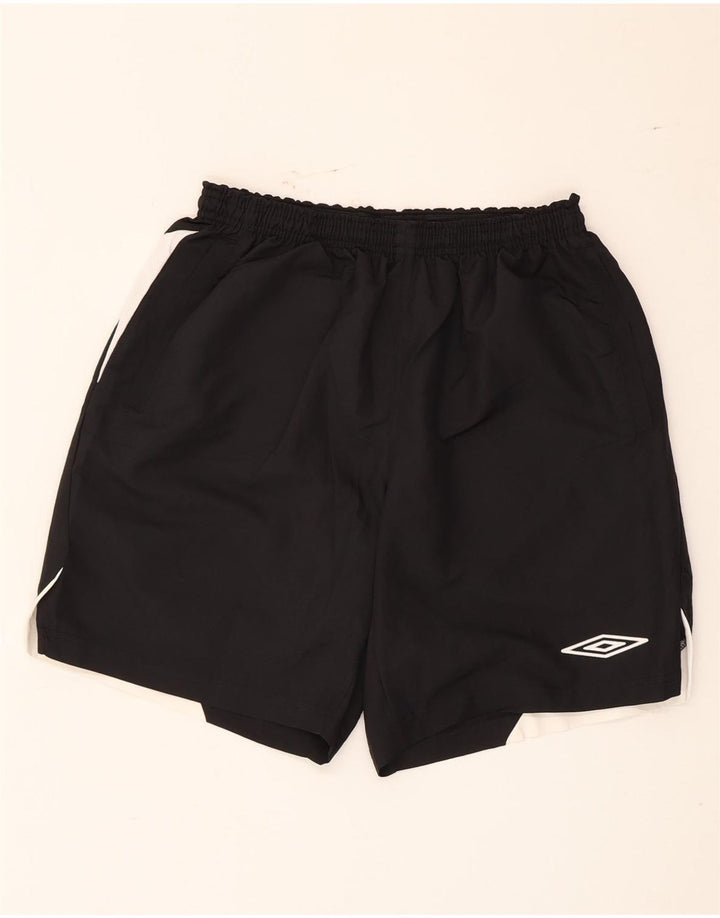 Męskie spodenki sportowe Umbro, duży czarny poliester z blokami kolorów