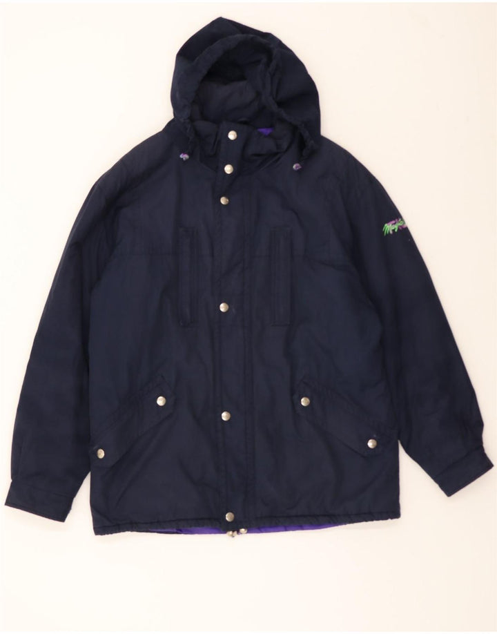 FILA Mens Hooded Windbreaker Jacket UK 42 XL Navy Blue Polyester Vintage Fila and Second-Hand Fila from Messina Hembry 