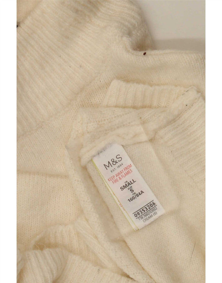 Marks & Spencer Damski sweter z golfem, UK 10, mały beż