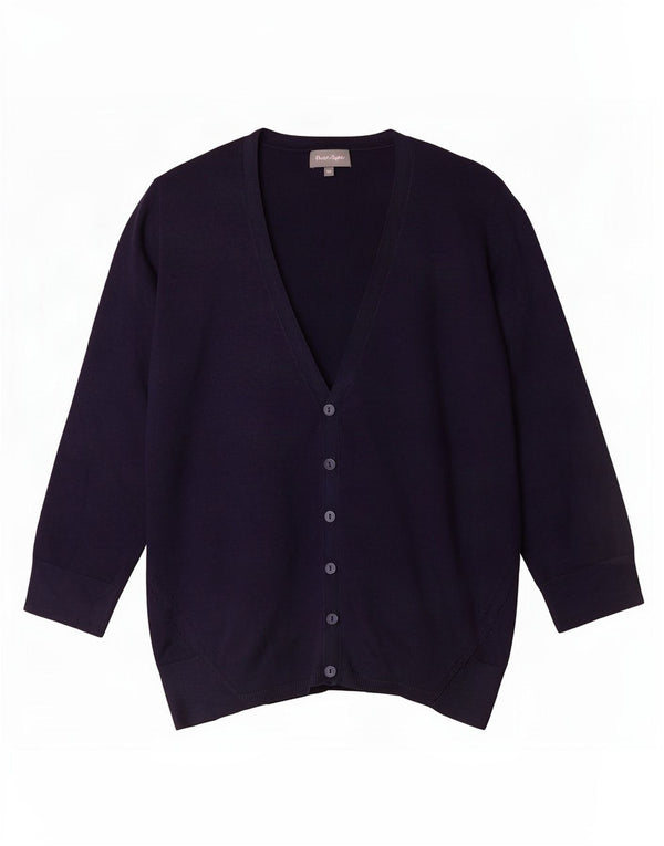 Damski sweter rozpinany z rękawem 3/4 Phase Eight UK 10, mały, granatowy