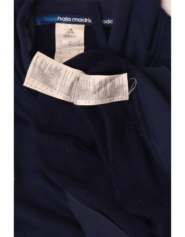 Męska bluza z kapturem Adidas Real Madryt, średni granatowy poliester