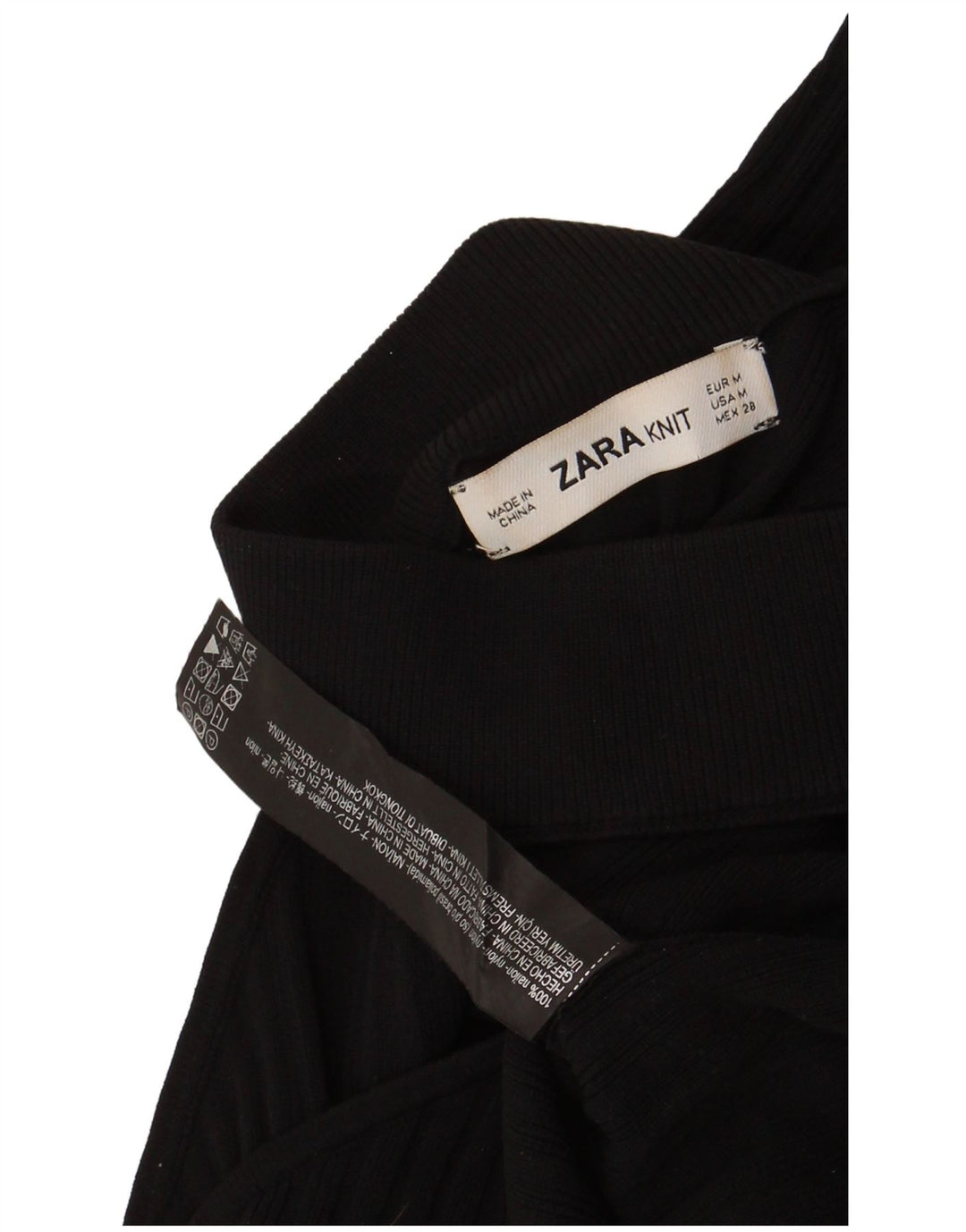 Krótki top damski Zara na jedno ramię UK 12, średni czarny nylon