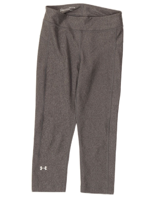 Under Armour Womens Heat Gear Capri Leggings UK 8 Small  Grey Polyester