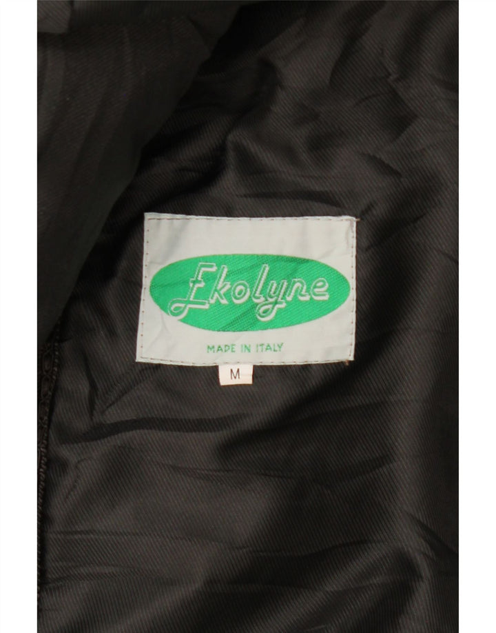 Vintage damski oversize'owy płaszcz ze sztucznego futra UK 14, średni czarny