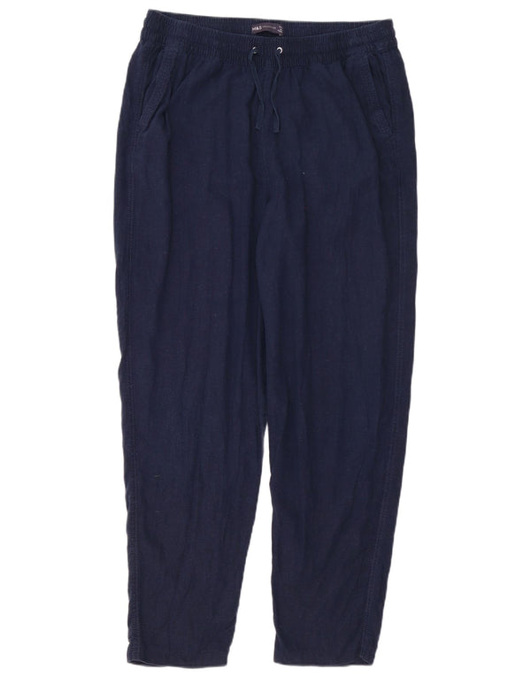 Spodnie Chino Marks & Spencer Damskie z wysokim stanem UK 14 Large W32 L28 Granatowe B