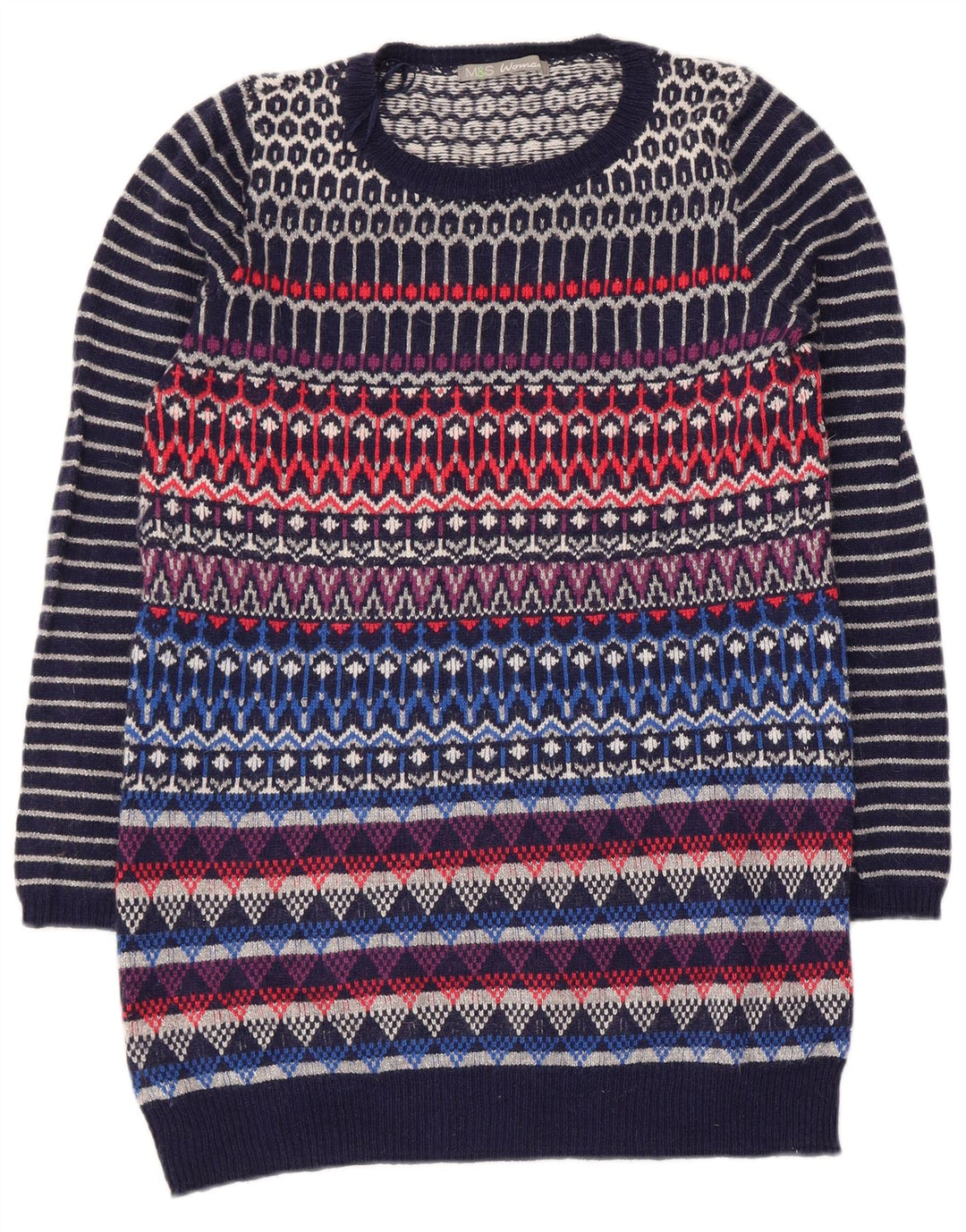 Sweter damski Marks & Spencer z okrągłym dekoltem, UK 12, średni, wielokolorowy