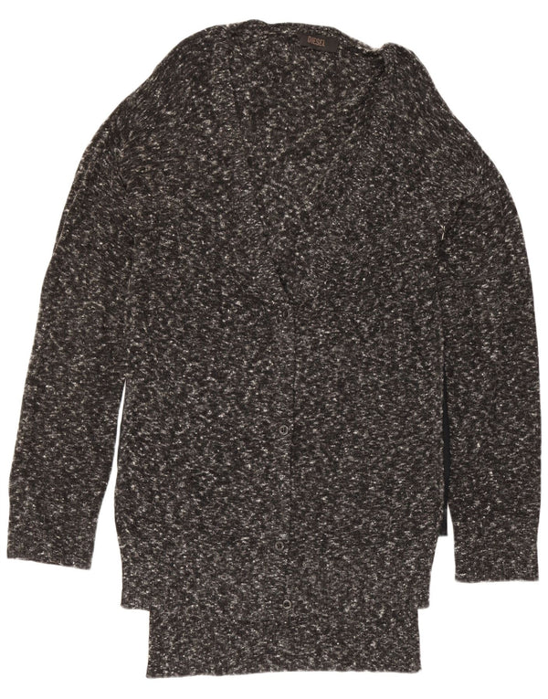 Damski sweter rozpinany Diesel o przedłużonym fasonie, UK 10, mały, szary, nakrapiany