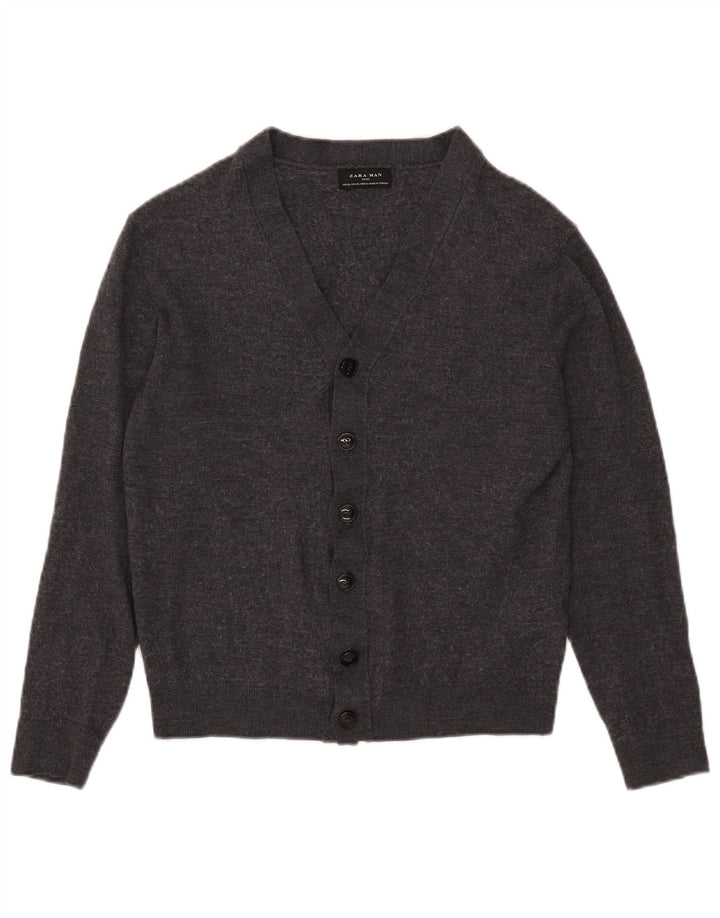 Zara Męski sweter rozpinany XL Szary akryl