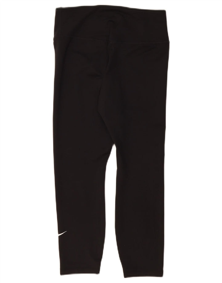 Damskie legginsy NIKE Dri Fit Capri UK 12, średni czarny poliester
