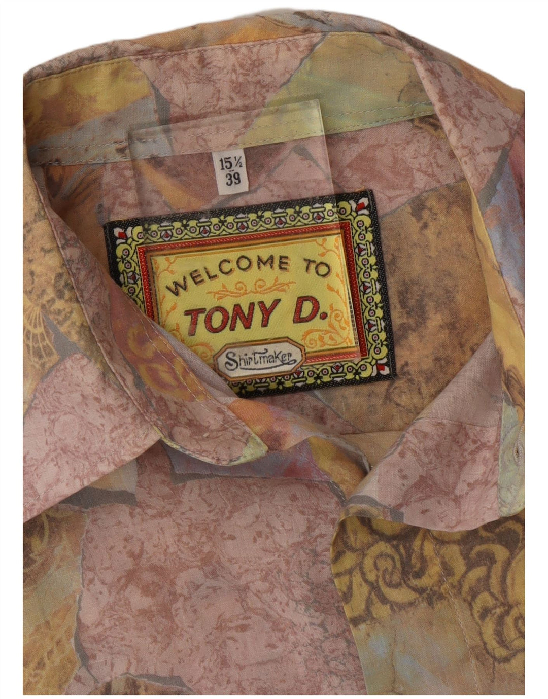 TONY. D Mens Shirt Size 15 1/2 39 Medium Multicoloured Patchwork Vintage Tony. D and Second-Hand Tony. D from Messina Hembry 