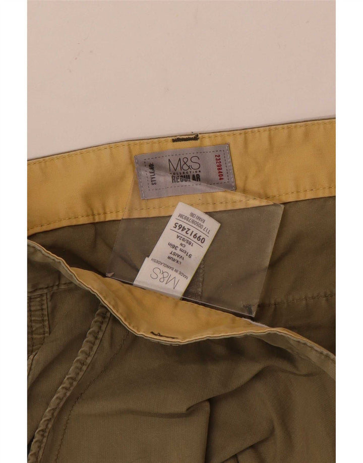 Marks & Spencer Męskie szorty cargo o regularnym kroju W36, duże, bawełniane w kolorze khaki