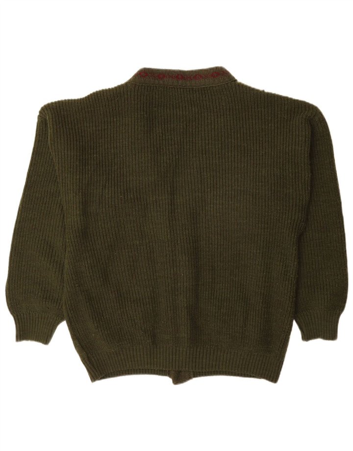 PIMET Męski sweter rozpinany XL Khaki Geometryczny