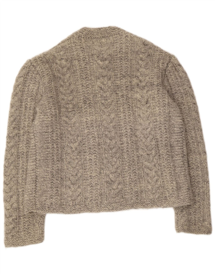 Vintage męski sweter rozpinany, duży, szary
