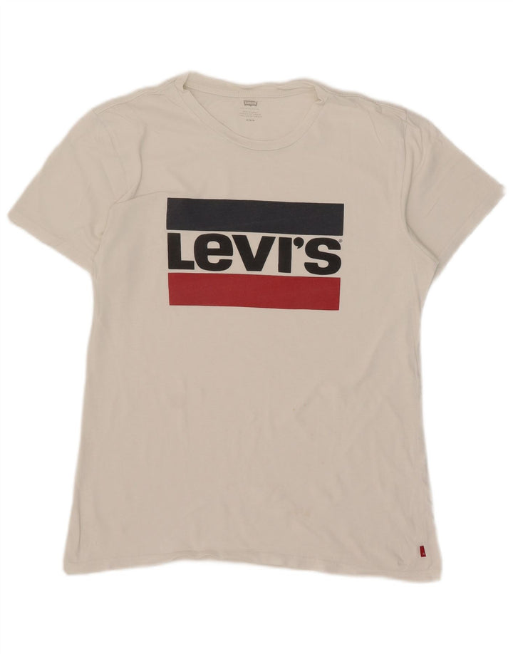 Damska koszulka z grafiką Levi's Top UK 14 Średnia biel