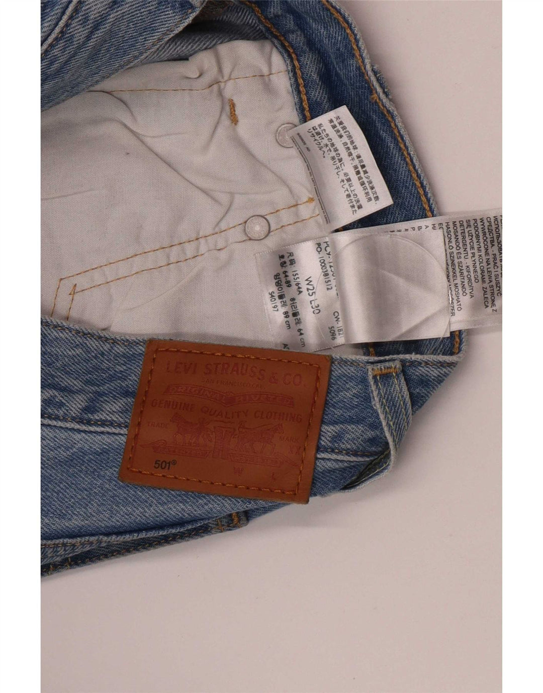 Damskie jeansy Levi's 501 Straight W25 L30 Niebieskie bawełniane
