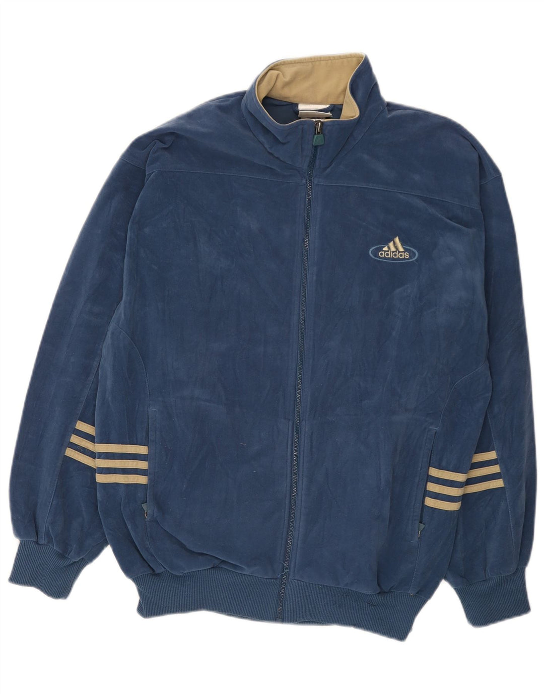 Adidas Męska welurowa kurtka dresowa UK 40/42 Średni granatowy poliester