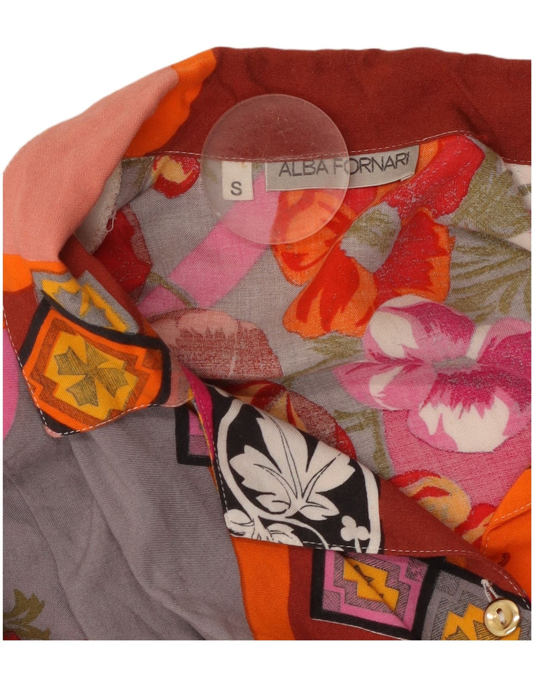 Damska koszula oversize ALBA FORNARI UK 10 Mały wielobarwny patchwork