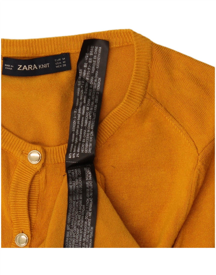 Sweter damski Zara Cardigan UK 12 Średni żółty wiskoza