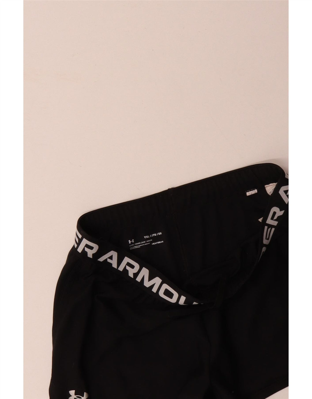 Dziewczęce spodenki sportowe UNDER ARMOUR z grafiką 13-14 lat XL, czarne, poliestrowe