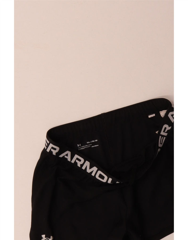 Dziewczęce spodenki sportowe UNDER ARMOUR z grafiką 13-14 lat XL, czarne, poliestrowe