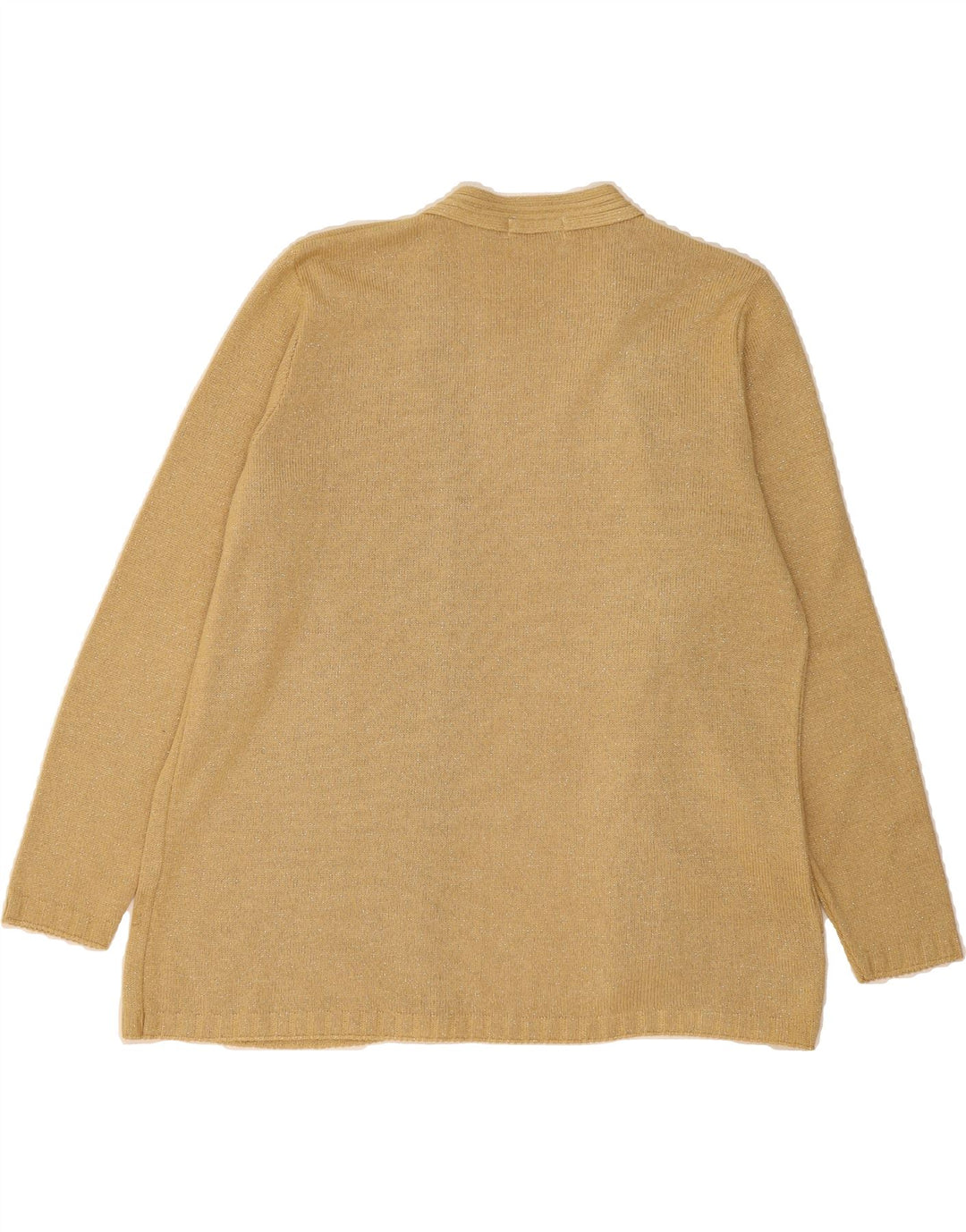 VINTAGE Womens Open Cardigan Sweater UK 14 Medium Yellow Acrylic Vintage Vintage and Second-Hand Vintage from Messina Hembry 