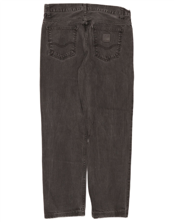 Męskie proste dżinsy Carhartt W31 L28 Szara bawełna