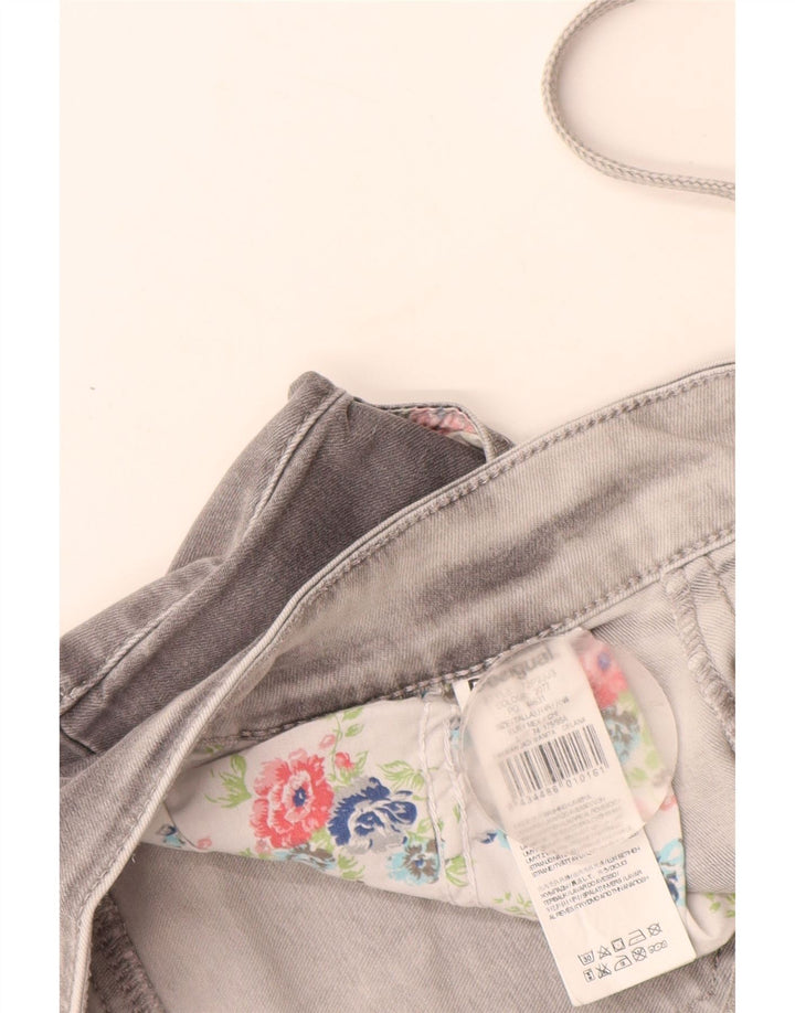 DESIGUAL Damskie jeansy Crop Slim, duże, W34 L26, szare, bawełniane, w kolorze krawata