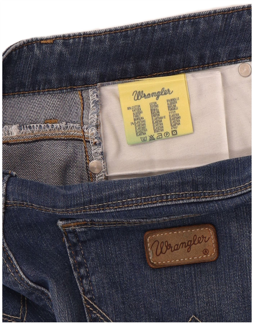 Damskie jeansy Wrangler Curvy Bootcut W32 L30 Niebieskie bawełniane