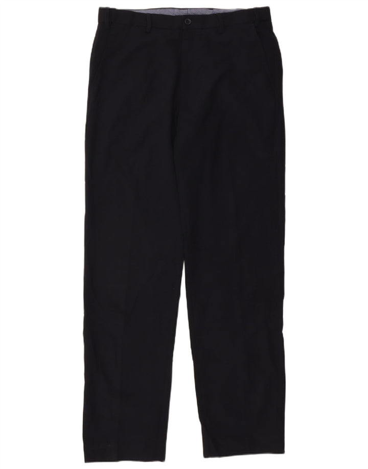 Męskie spodnie garniturowe Marks & Spencer Straight Regular W34 L33 Granatowe