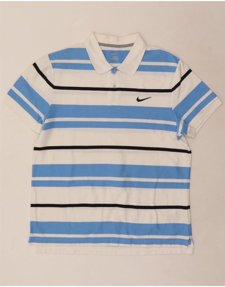 Męska koszulka polo Nike, duża, bawełniana w białe paski
