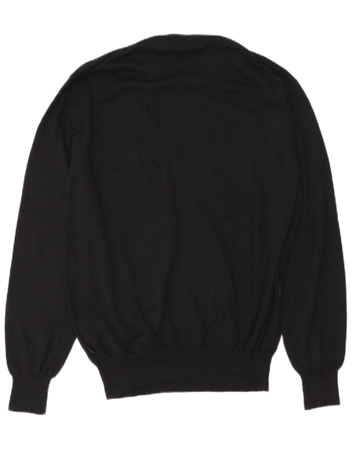 Męski sweter Kappa z okrągłym dekoltem 2XL, czarna wełna merynosowa