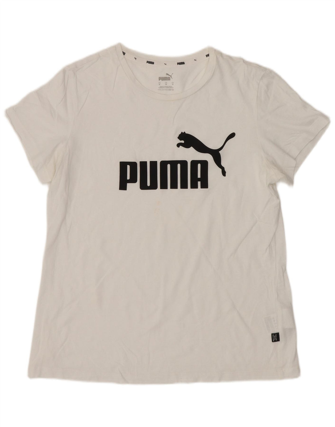 Damska koszulka z grafiką Puma Top UK 12 Średnia biała bawełna