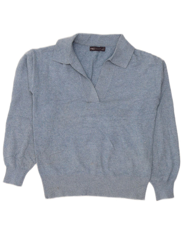 Marks & Spencer Damski sweter oversize z golfem UK 6 XS Niebieski