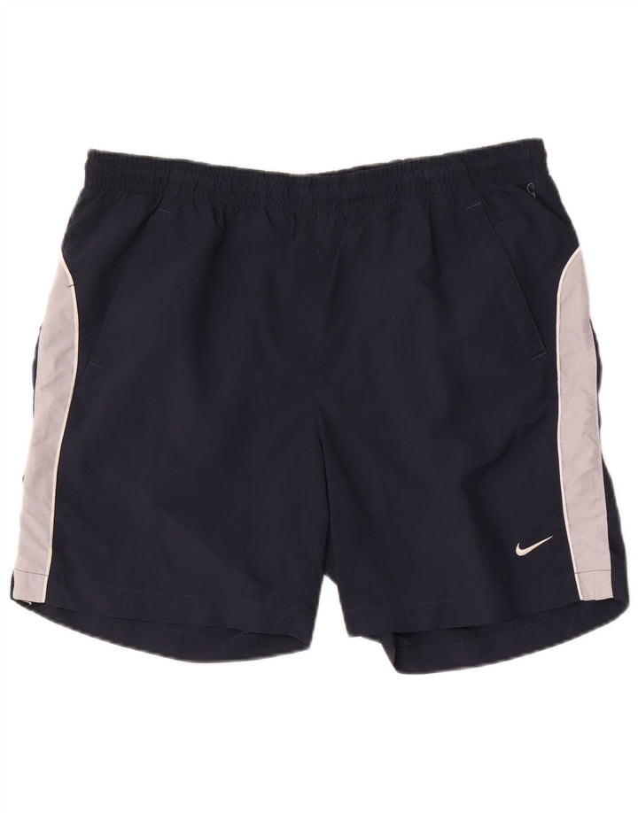 Męskie spodenki kąpielowe Nike, duże, granatowe, nylonowe bloki kolorów