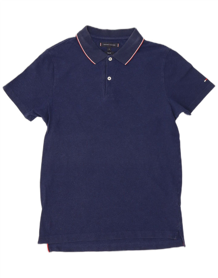 Męska koszulka polo slim fit TOMMY HILFIGER, średnia, granatowa, bawełniana