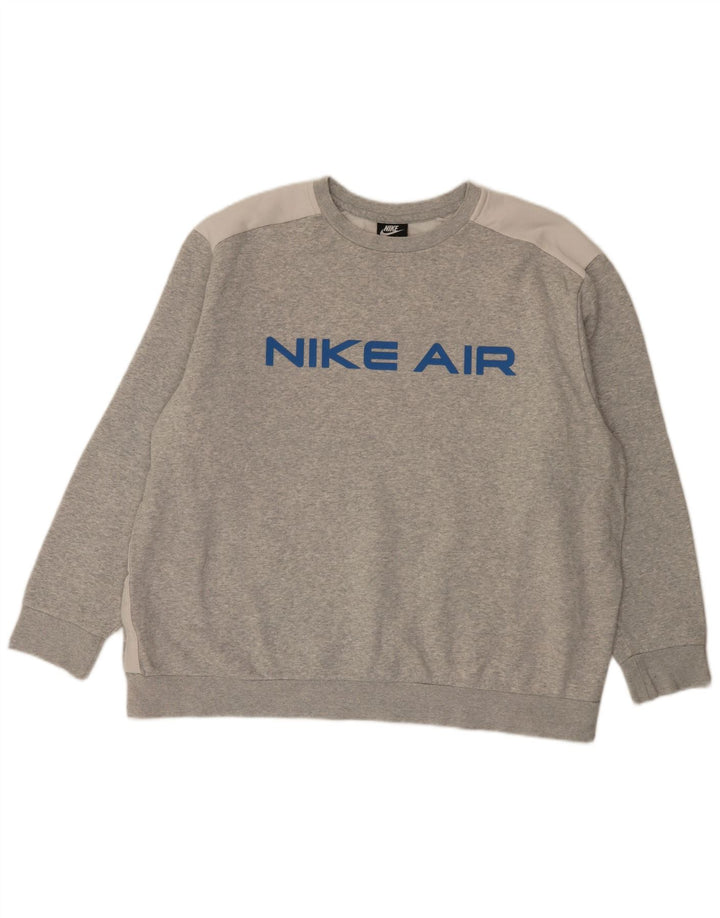 Męska bluza dresowa NIKE 2XL, szara, bawełniana w bloki kolorów