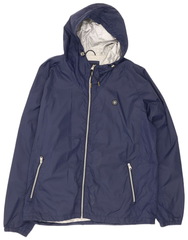 Męska kurtka przeciwdeszczowa z kapturem Jack & Jones UK 44 2XL granatowa