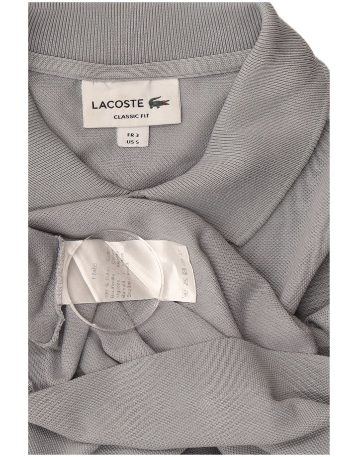 Męska koszulka polo Lacoste o klasycznym kroju, rozmiar 3, mała, szara, bawełniana