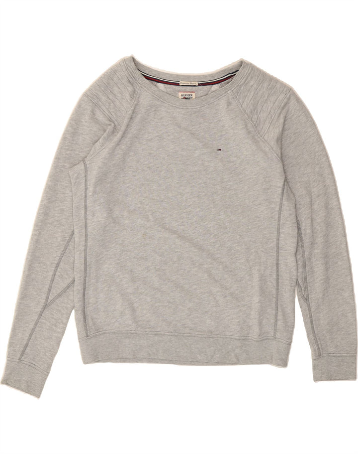 TOMMY HILFIGER Womens Sweatshirt Jumper UK 16 Large Grey Cotton Vintage Tommy Hilfiger and Second-Hand Tommy Hilfiger from Messina Hembry 