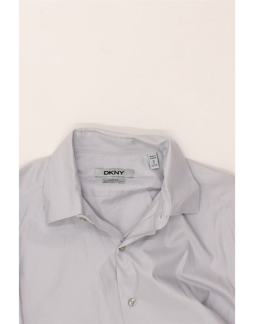 DKNY Mens Slim Fit Shirt Size 15 Medium Blue Cotton Vintage Dkny and Second-Hand Dkny from Messina Hembry 