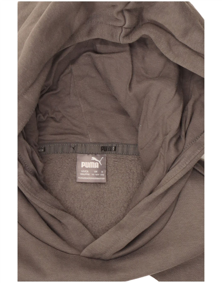 Chłopięcy sweter z kapturem i grafiką PUMA, 15-16 lat, szara bawełna