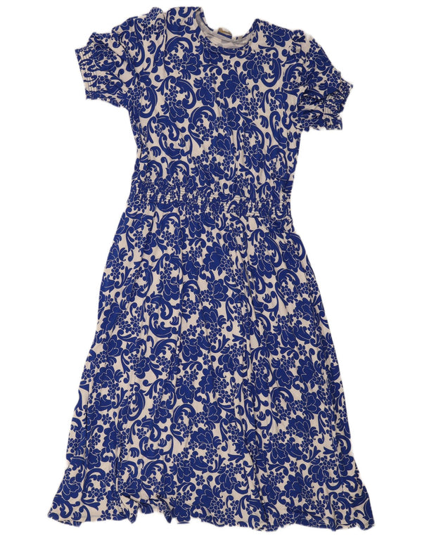 Warstwowa sukienka damska Boden UK 18 XL Niebieska wiskoza Paisley