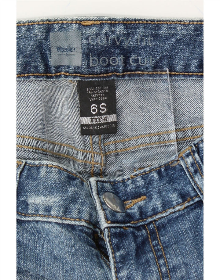 MOSSIMO Womens Curvy Fit Bootcut Jeans US 6 Medium W32 L30 Blue Cotton Vintage Mossimo and Second-Hand Mossimo from Messina Hembry 