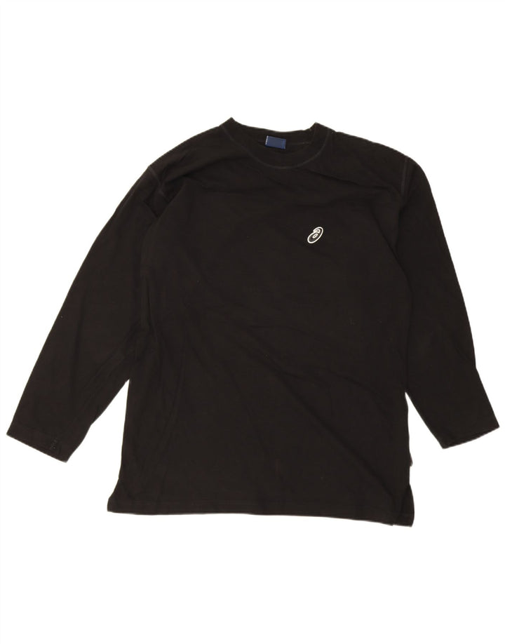 Męski top Asics z długim rękawem, duży, czarny, bawełniany
