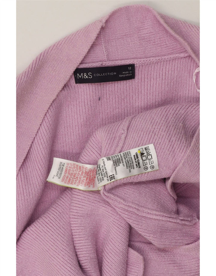 Marks & Spencer Damski sweter rozpinany o długim kroju, UK 12, średni róż